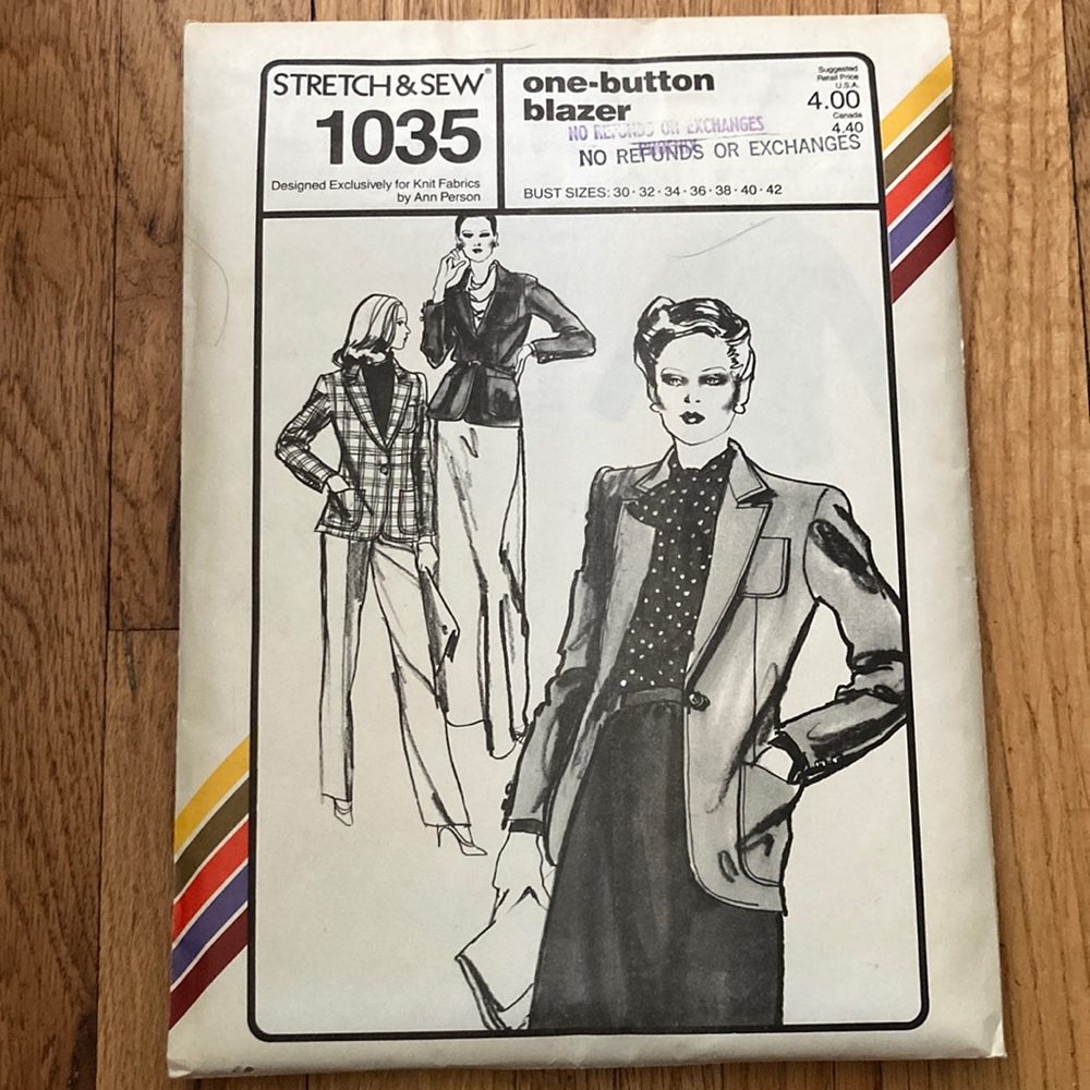 70’s Blazer Sewing Pattern